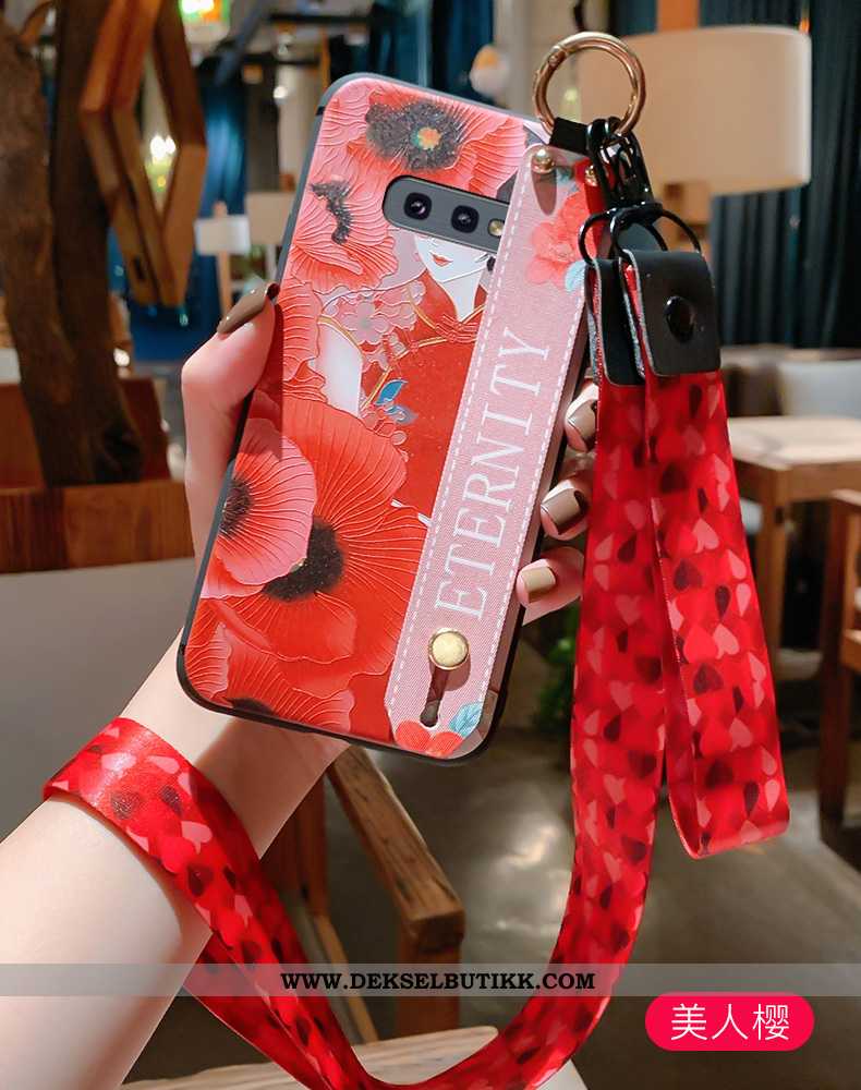 Etui Samsung Galaxy S10e Hengende Ornamenter Myke Hengende Nakke Deksel Blå, Samsung Galaxy S10e Rel