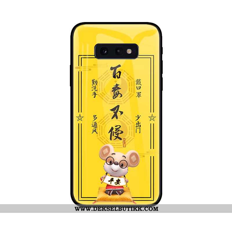 Etui Samsung Galaxy S10e Kreativ Beskyttelse Glass Mobiltelefon Gul, Deksel Samsung Galaxy S10e Tren