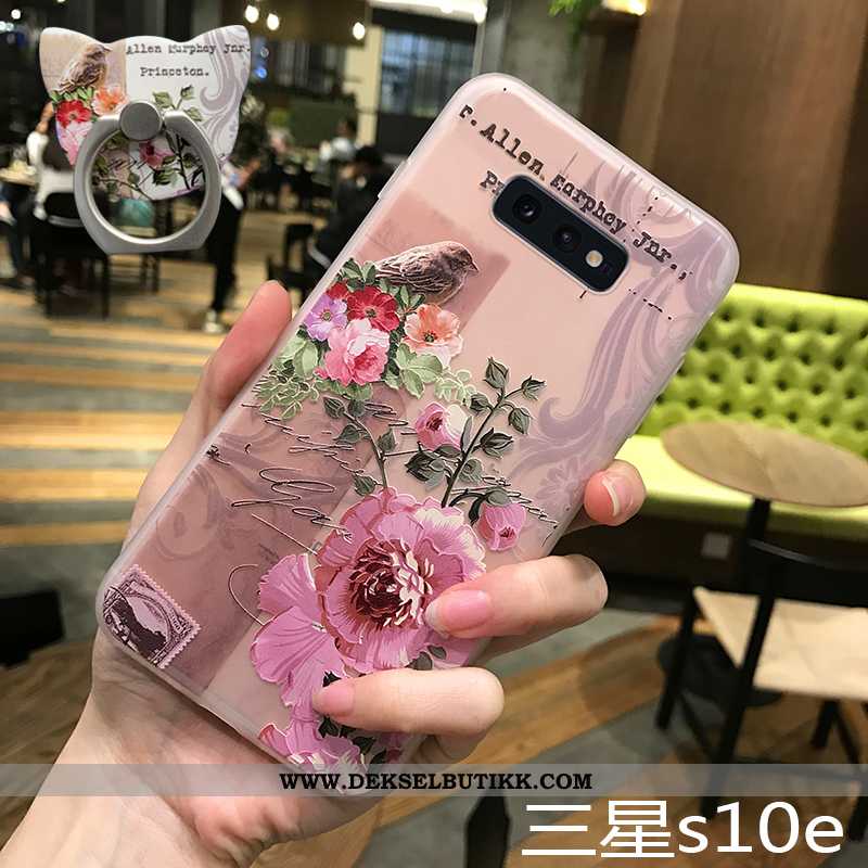 Etui Samsung Galaxy S10e Silikon Deksel Tynne Net Red Rosa, Samsung Galaxy S10e Beskyttelse Salg