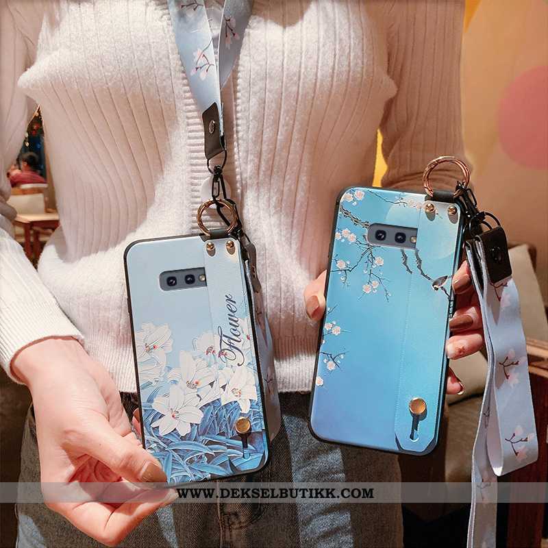 Etui Samsung Galaxy S10e Vintage Silikon Hengende Ornamenter High End Blå, Deksel Samsung Galaxy S10