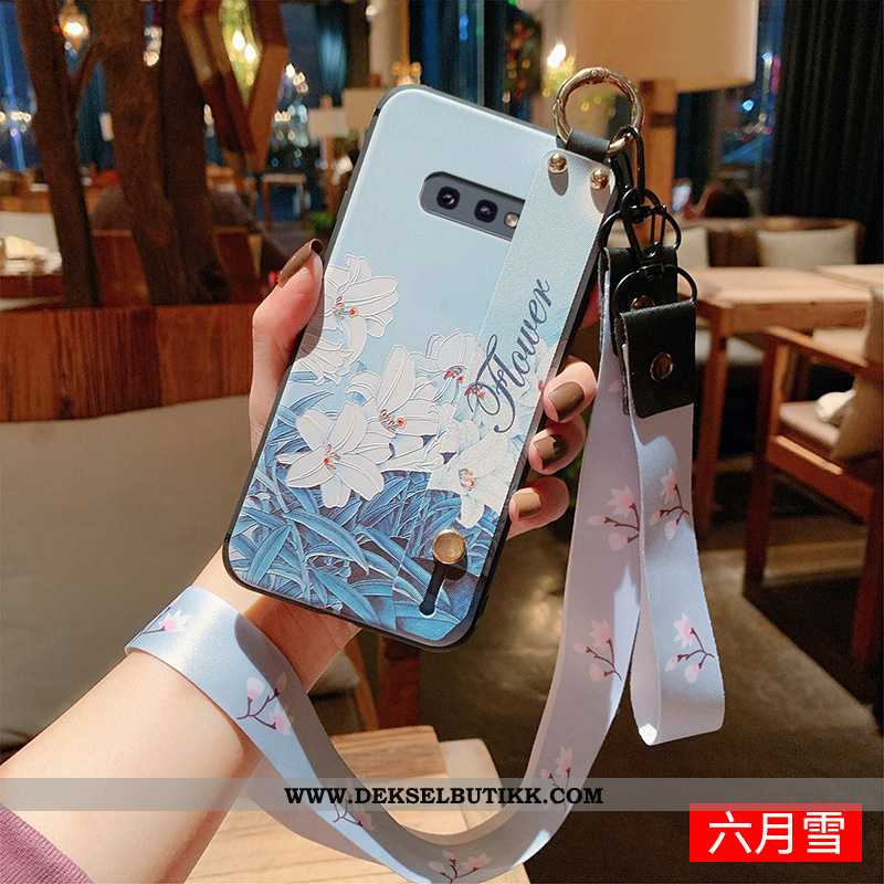 Etui Samsung Galaxy S10e Vintage Silikon Hengende Ornamenter High End Blå, Deksel Samsung Galaxy S10