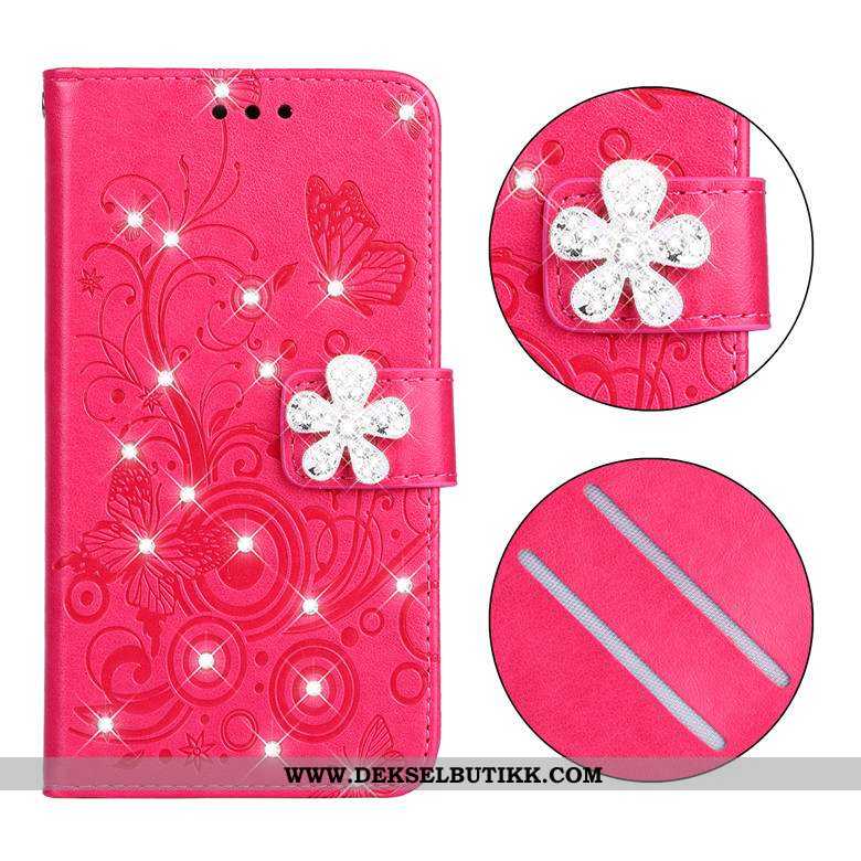 Etui Samsung Galaxy S20 Med Strass Sommerfugl Blomster Beskyttelse Mobiltelefon Rød, Deksel Samsung 