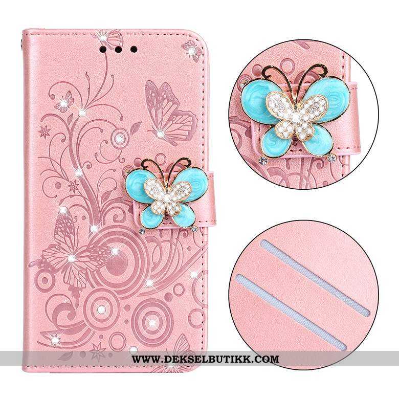 Etui Samsung Galaxy S20 Med Strass Sommerfugl Blomster Beskyttelse Mobiltelefon Rød, Deksel Samsung 