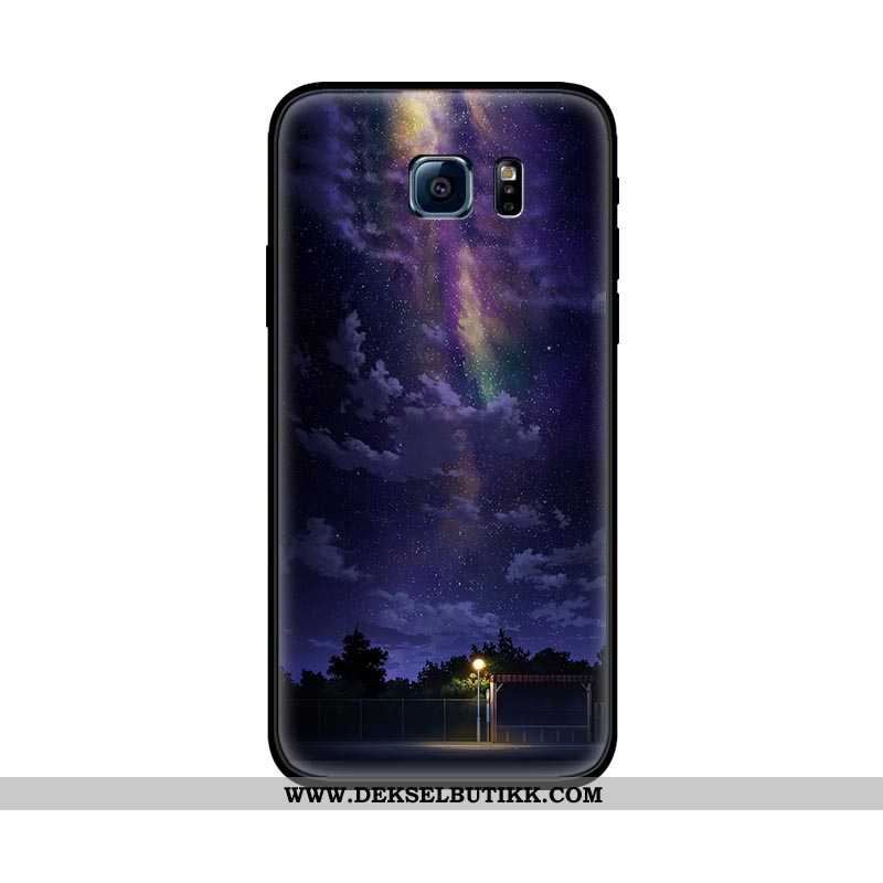 Etui Samsung Galaxy S6 Edge Beskyttelse Myke Cartoon Svart, Deksel Samsung Galaxy S6 Edge Nubuck Rab