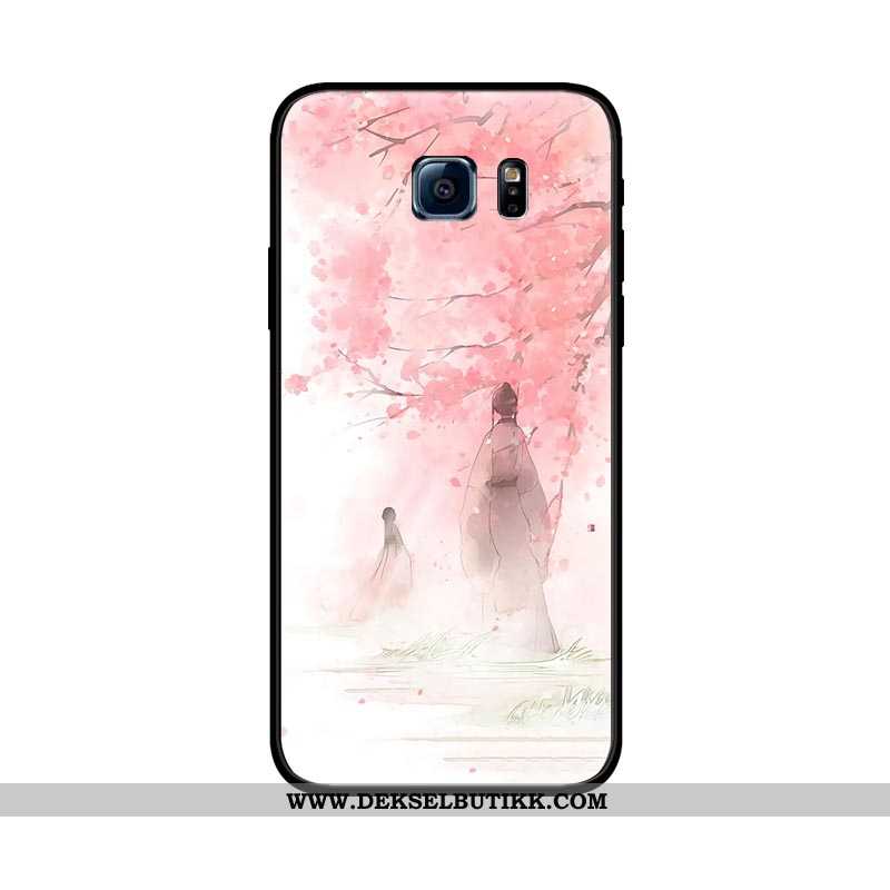 Etui Samsung Galaxy S6 Edge Beskyttelse Myke Cartoon Svart, Deksel Samsung Galaxy S6 Edge Nubuck Rab