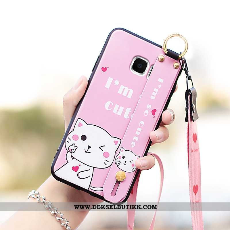 Etui Samsung Galaxy S6 Edge Cartoon Lette Silikon Hengende Ornamenter Lilla, Deksel Samsung Galaxy S