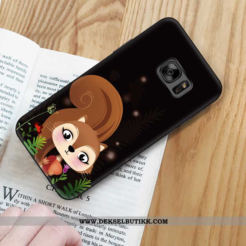 Etui Samsung Galaxy S6 Edge Cartoon Nye Farge Malt Silikon Svart, Deksel Samsung Galaxy S6 Edge Vakk