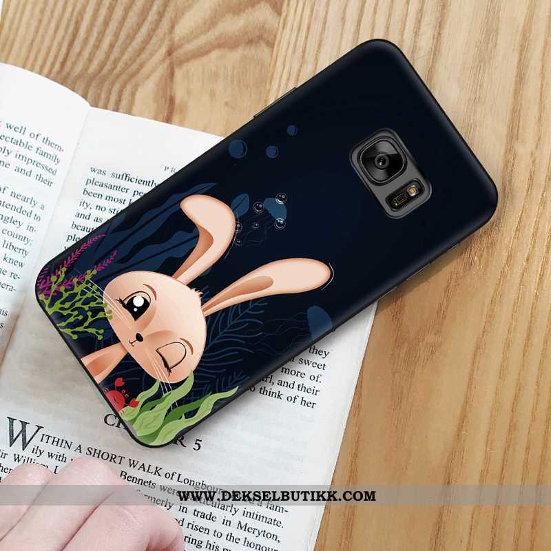 Etui Samsung Galaxy S6 Edge Cartoon Nye Farge Malt Silikon Svart, Deksel Samsung Galaxy S6 Edge Vakk