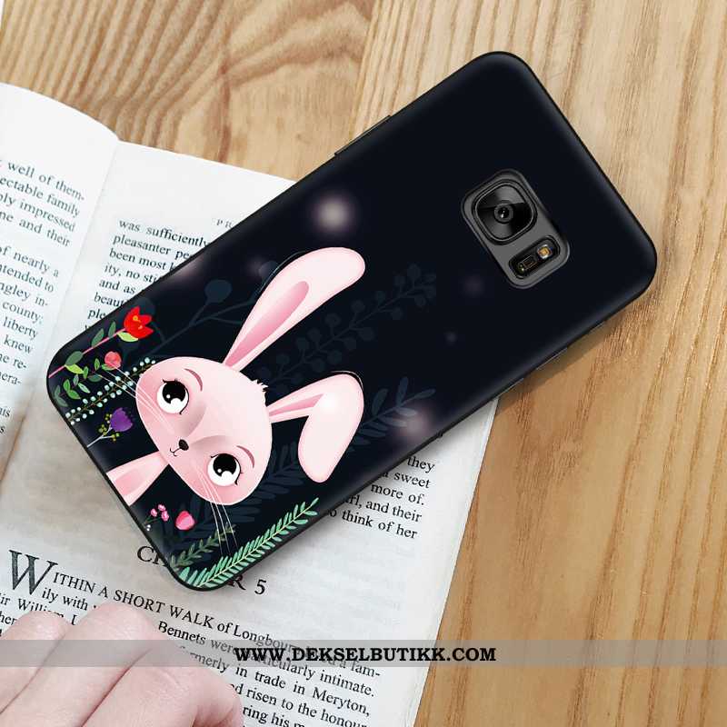 Etui Samsung Galaxy S6 Edge Cartoon Nye Farge Malt Silikon Svart, Deksel Samsung Galaxy S6 Edge Vakk