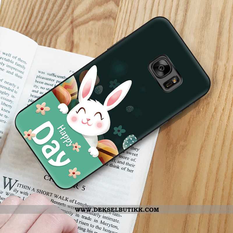 Etui Samsung Galaxy S6 Edge Cartoon Nye Farge Malt Silikon Svart, Deksel Samsung Galaxy S6 Edge Vakk