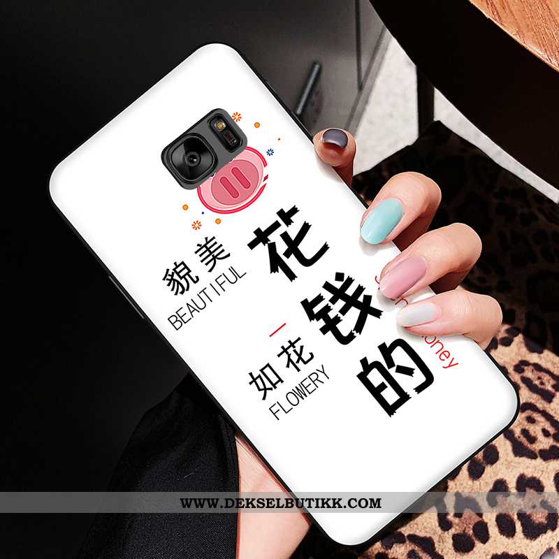 Etui Samsung Galaxy S6 Edge Cartoon Stjernene Silikon Lovers Hvitt, Deksel Samsung Galaxy S6 Edge My