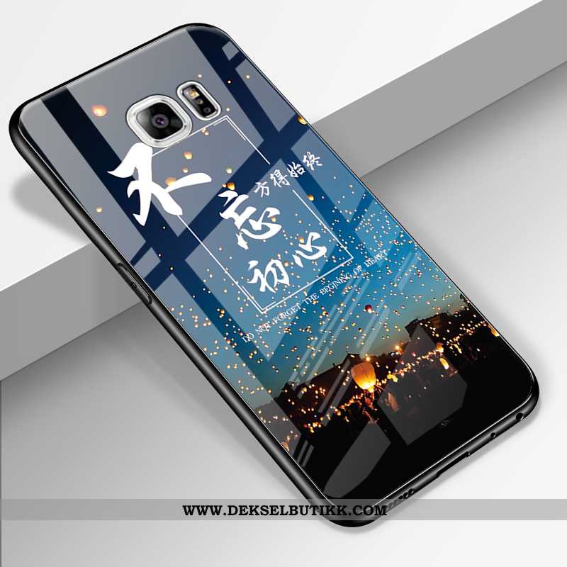 Etui Samsung Galaxy S6 Edge Silikon Cartoon Anti-fall Mørkeblå, Deksel Samsung Galaxy S6 Edge Beskyt