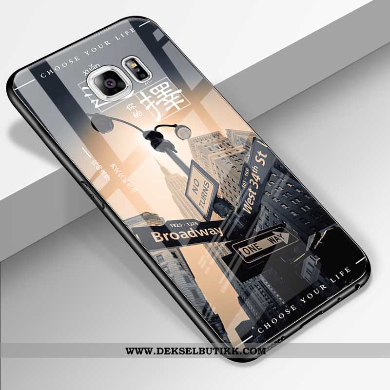 Etui Samsung Galaxy S6 Edge Silikon Cartoon Anti-fall Mørkeblå, Deksel Samsung Galaxy S6 Edge Beskyt