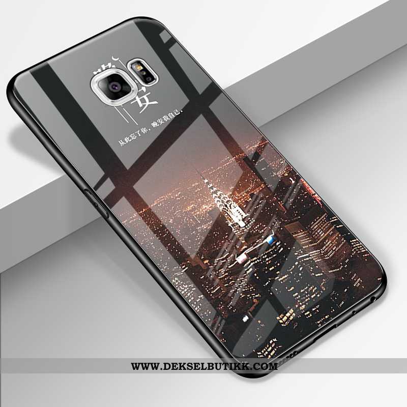 Etui Samsung Galaxy S6 Edge Silikon Cartoon Anti-fall Mørkeblå, Deksel Samsung Galaxy S6 Edge Beskyt