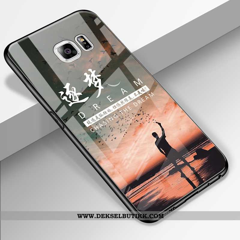 Etui Samsung Galaxy S6 Edge Silikon Cartoon Anti-fall Mørkeblå, Deksel Samsung Galaxy S6 Edge Beskyt