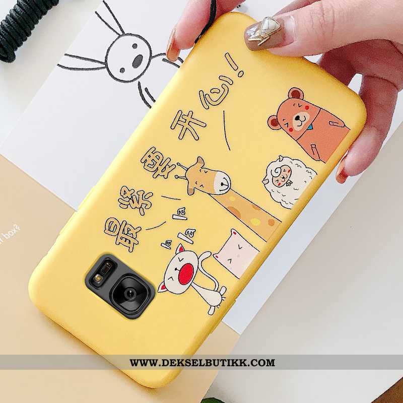 Etui Samsung Galaxy S7 Cartoon Deksel Relieff Gul, Samsung Galaxy S7 Vakker Billig