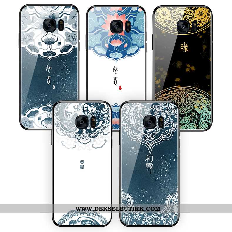 Etui Samsung Galaxy S7 Edge Glass Blå Stjernene Kunst, Deksel Samsung Galaxy S7 Edge Myke Tilbud