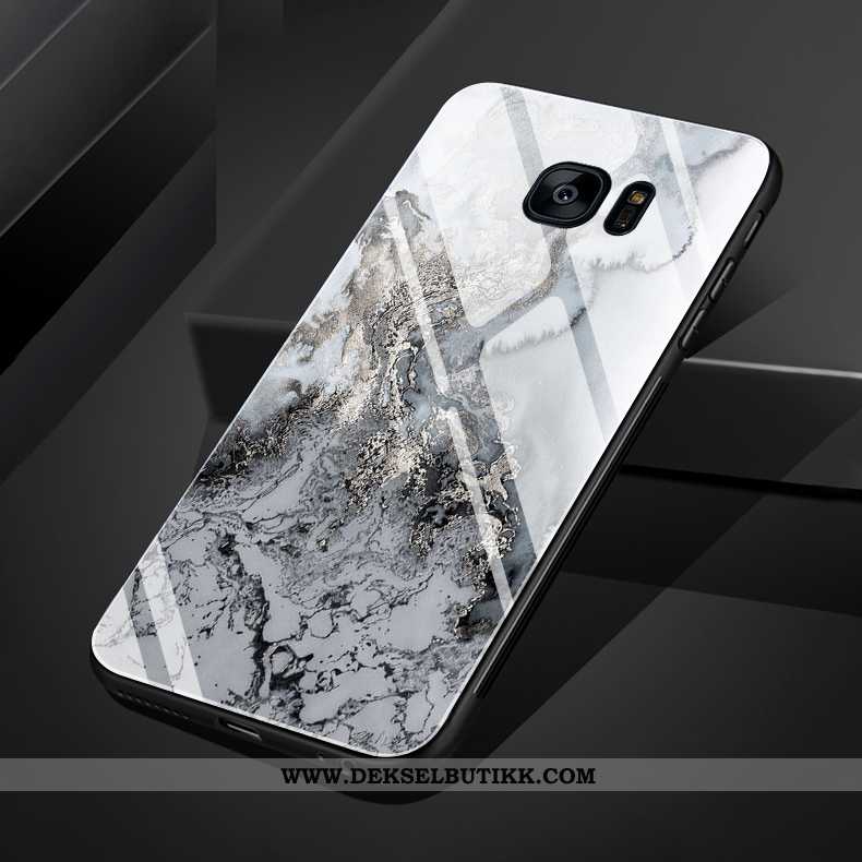 Etui Samsung Galaxy S7 Edge Kreativ Glass Beskyttelse Vind Hvitt, Deksel Samsung Galaxy S7 Edge Møns