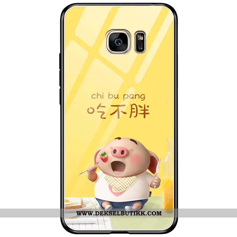 Etui Samsung Galaxy S7 Edge Kreativ Glass Stjernene Gul, Deksel Samsung Galaxy S7 Edge Cartoon Kjøpe