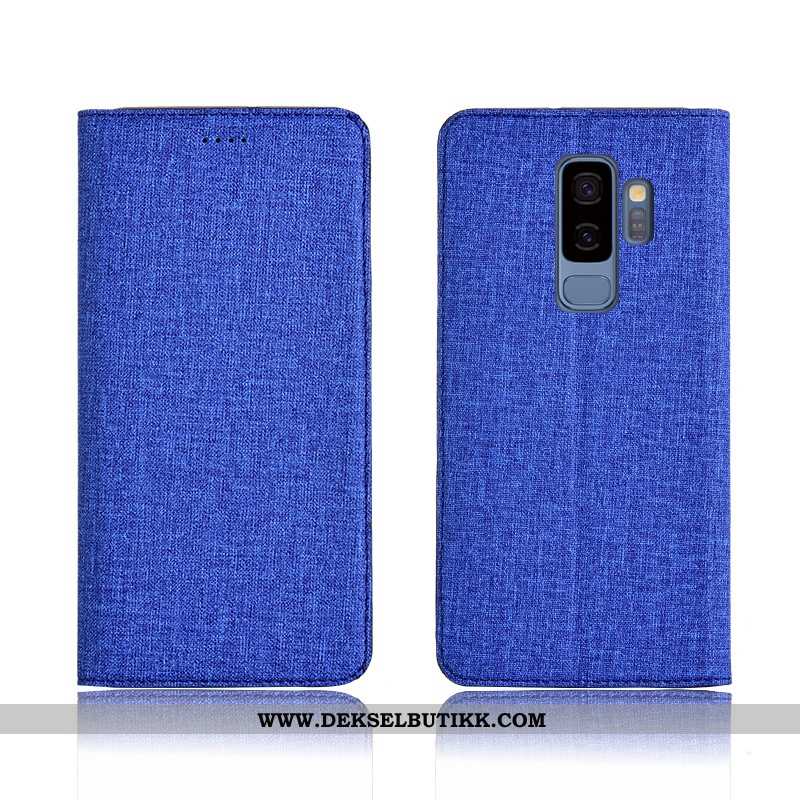 Etui Samsung Galaxy S9+ Bomull Myke Clamshell Beskyttelse Blå, Deksel Samsung Galaxy S9+ Skinndeksel