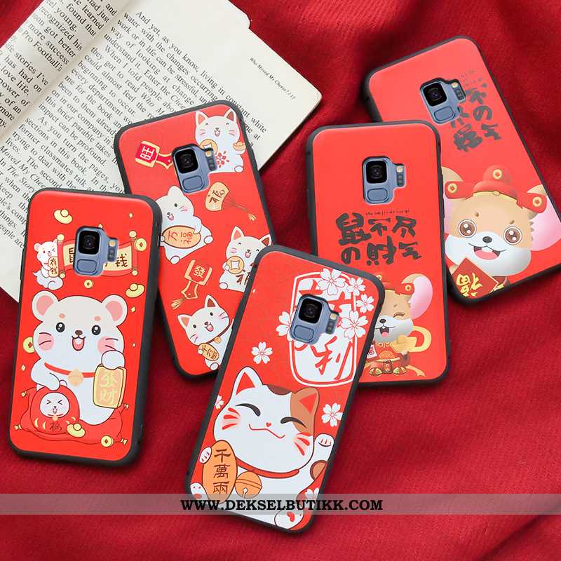 Etui Samsung Galaxy S9 Cartoon Myke Anti-fall Silikon Rød, Deksel Samsung Galaxy S9 Trend Billige