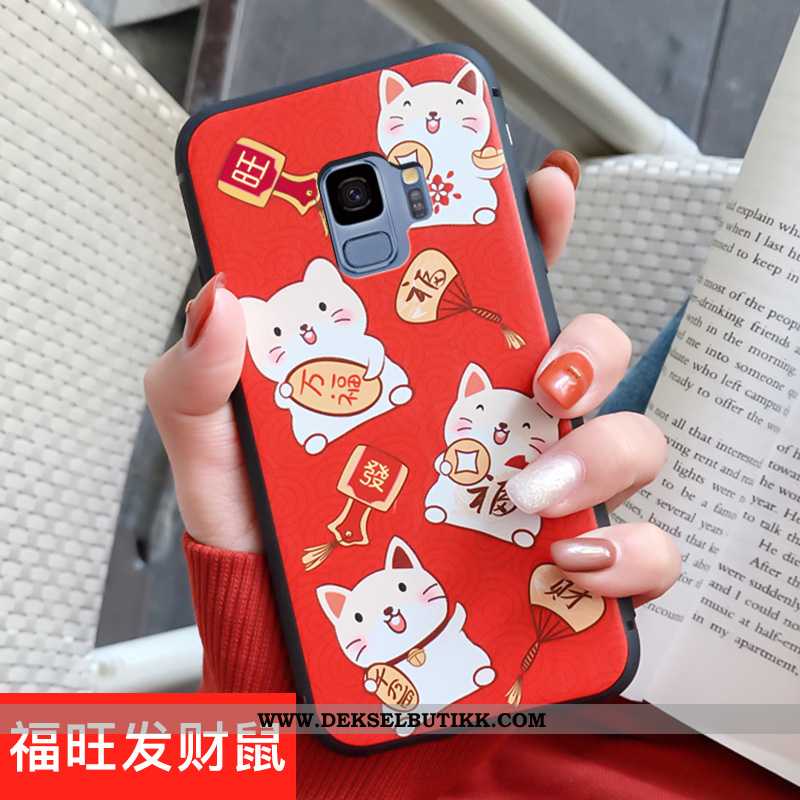 Etui Samsung Galaxy S9 Cartoon Myke Anti-fall Silikon Rød, Deksel Samsung Galaxy S9 Trend Billige