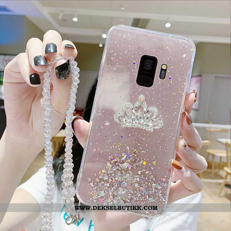 Etui Samsung Galaxy S9 Med Strass Beskyttelse Stjernene Rosa, Deksel Samsung Galaxy S9 Hengende Orna