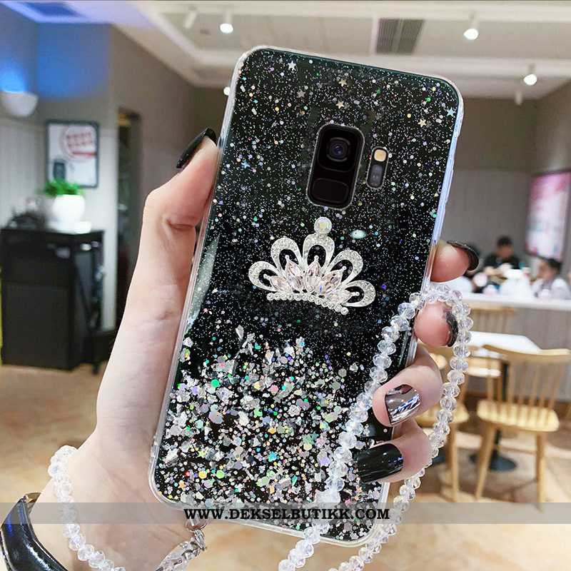 Etui Samsung Galaxy S9 Med Strass Beskyttelse Stjernene Rosa, Deksel Samsung Galaxy S9 Hengende Orna