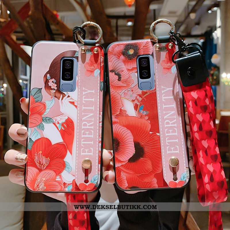 Etui Samsung Galaxy S9+ Silikon Anti-fall Pu Palass Rød, Deksel Samsung Galaxy S9+ Beskyttelse Tilbu