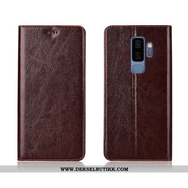 Etui Samsung Galaxy S9+ Skinn Myke Clamshell Khaki, Deksel Samsung Galaxy S9+ Mønster Billige