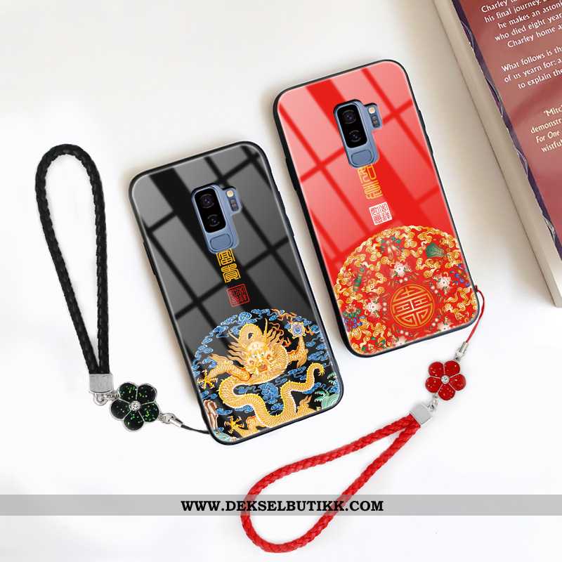 Etui Samsung Galaxy S9+ Vintage Hengende Ornamenter Vind High End Svart, Deksel Samsung Galaxy S9+ B