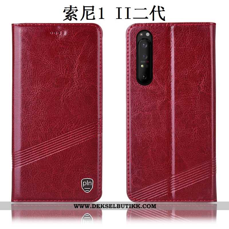 Etui Sony Xperia 1 Ii Beskyttelse Folio Deksel Anti-fall Svart, Sony Xperia 1 Ii Skinn Billige