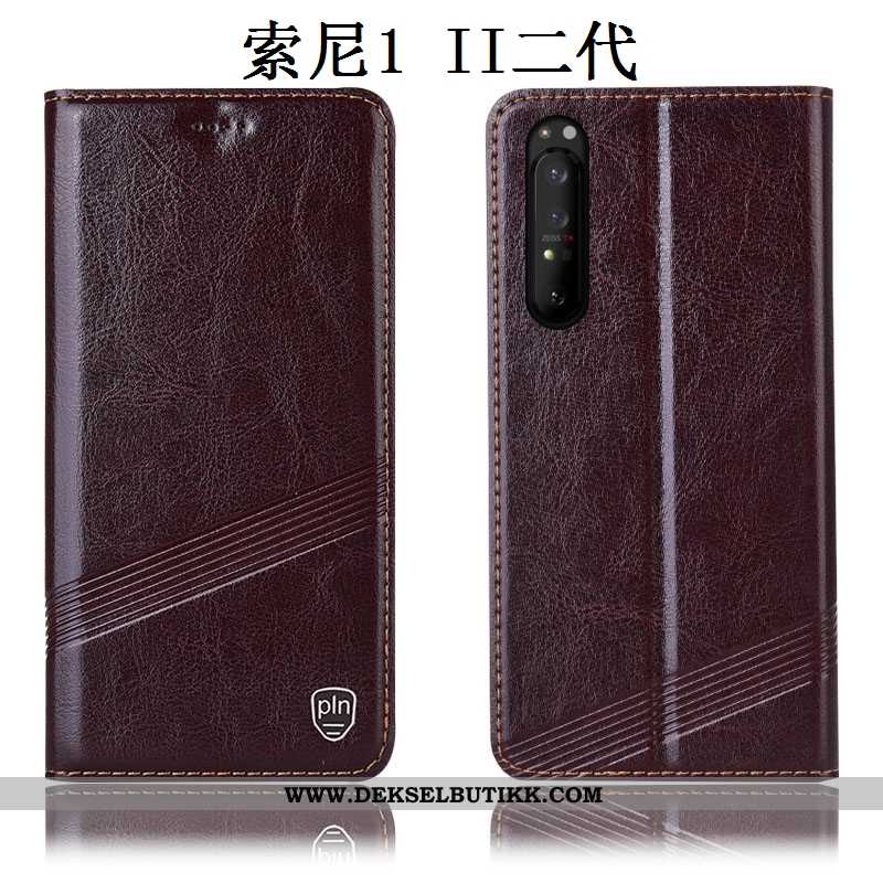 Etui Sony Xperia 1 Ii Beskyttelse Folio Deksel Anti-fall Svart, Sony Xperia 1 Ii Skinn Billige