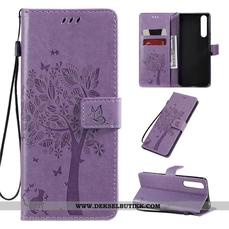 Etui Sony Xperia 1 Ii Skinndeksel Beskyttelse Clamshell Anti-fall Lilla, Deksel Sony Xperia 1 Ii Myk