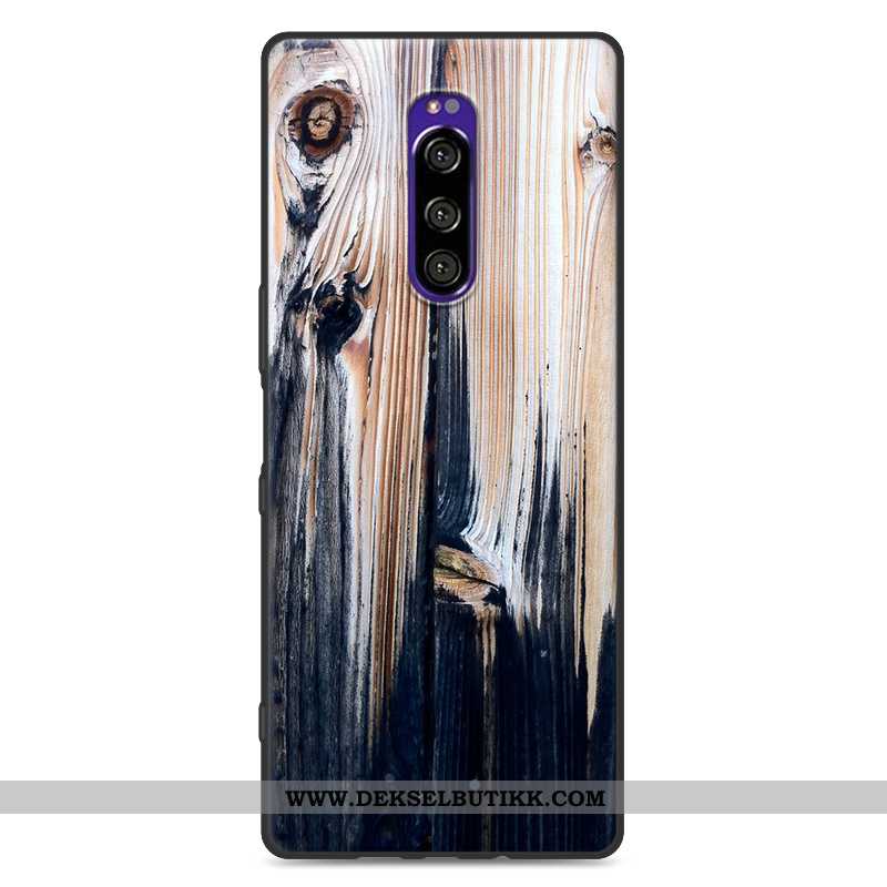 Etui Sony Xperia 1 Mønster Farge Malt Enkel Hvit Hvitt, Deksel Sony Xperia 1 Myke Billige