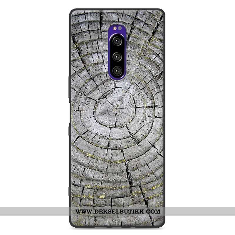 Etui Sony Xperia 1 Mønster Farge Malt Enkel Hvit Hvitt, Deksel Sony Xperia 1 Myke Billige