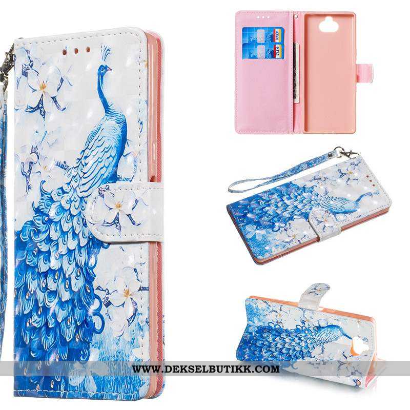 Etui Sony Xperia 10 Beskyttelse Clamshell Farge Malt Mobiltelefon Rosa, Deksel Sony Xperia 10 Skinnd