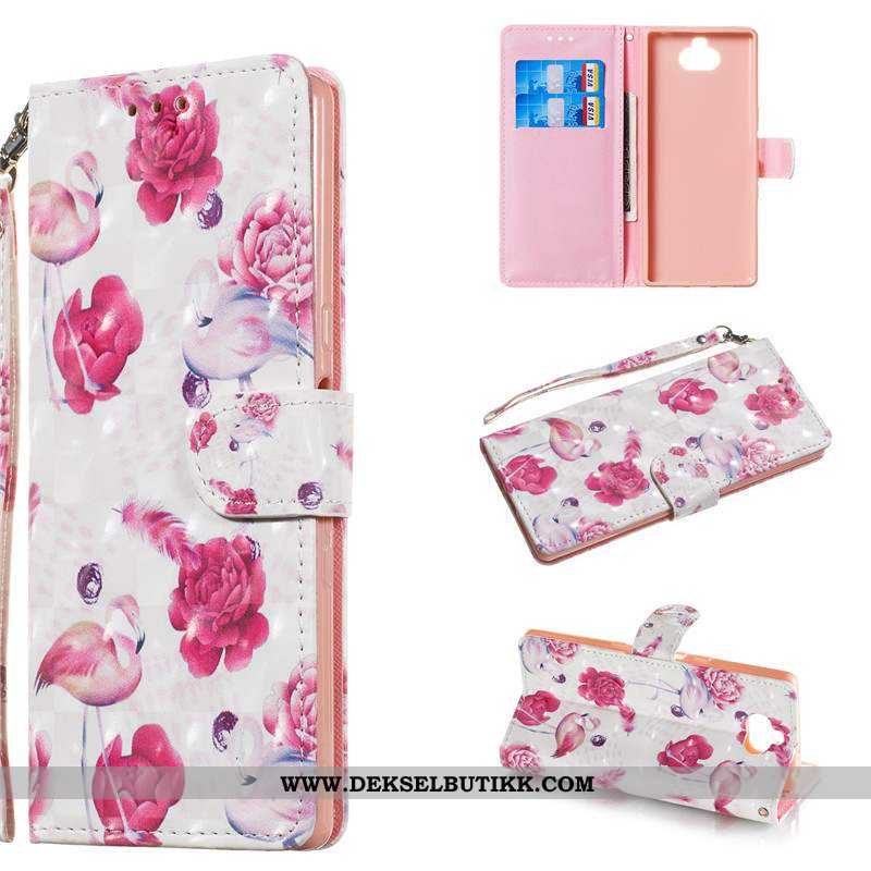 Etui Sony Xperia 10 Beskyttelse Clamshell Farge Malt Mobiltelefon Rosa, Deksel Sony Xperia 10 Skinnd