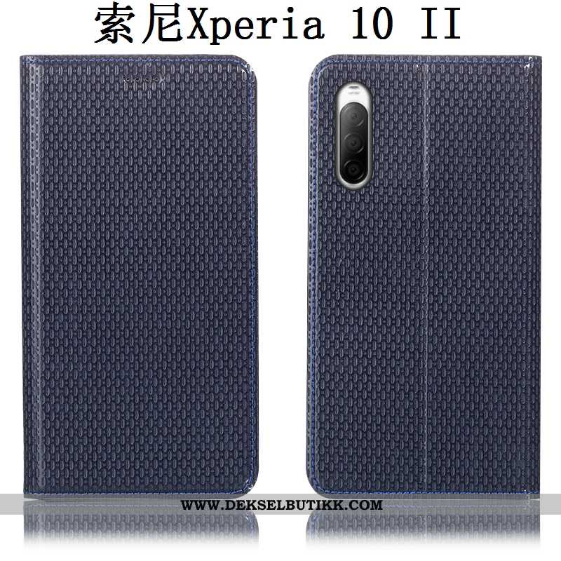 Etui Sony Xperia 10 Ii Skinn Mobiltelefon Deksel Folio Brun, Sony Xperia 10 Ii Mønster Billige