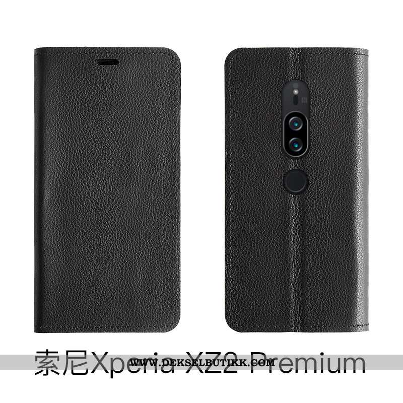 Etui Sony Xperia Xz2 Premium Skinn Deksel Folio Mobiltelefon, Sony Xperia Xz2 Premium Rød Tilbud