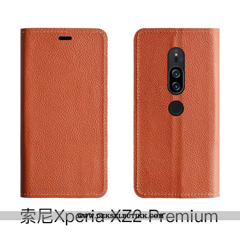 Etui Sony Xperia Xz2 Premium Skinn Deksel Folio Mobiltelefon, Sony Xperia Xz2 Premium Rød Tilbud