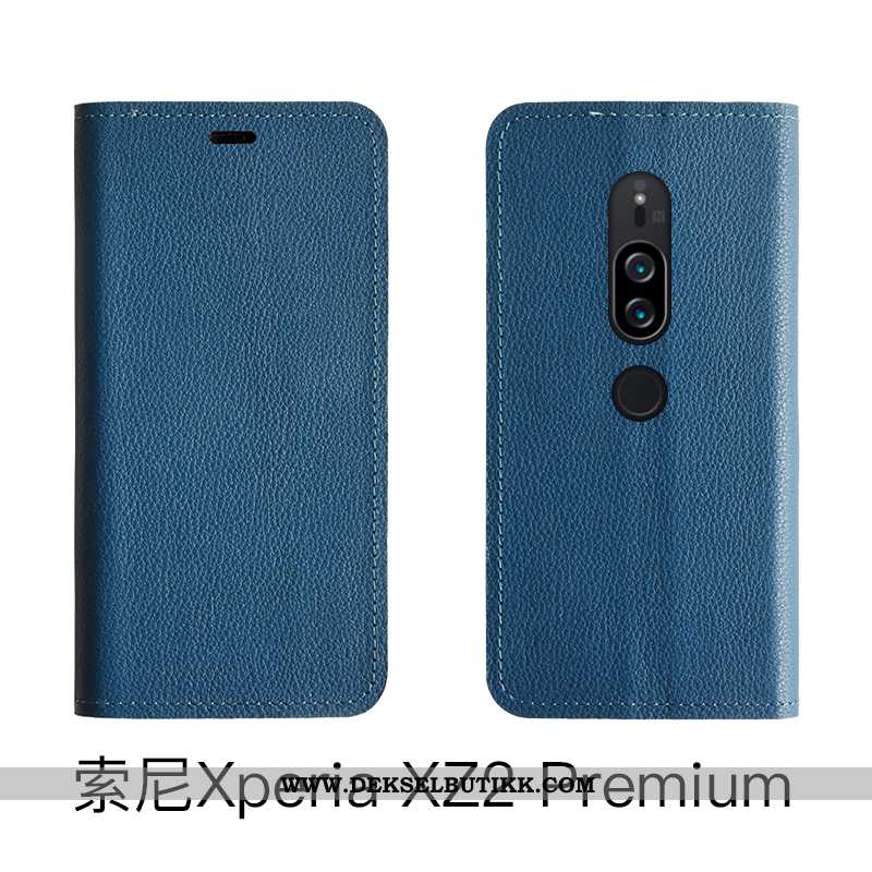 Etui Sony Xperia Xz2 Premium Skinn Deksel Folio Mobiltelefon, Sony Xperia Xz2 Premium Rød Tilbud