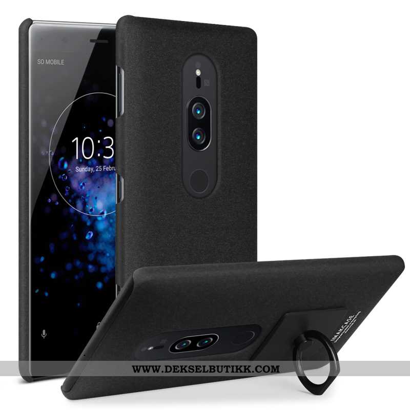 Etui Sony Xperia Xz2 Premium Skinn Lær Deksel Svart, Sony Xperia Xz2 Premium Nubuck Kjøpe