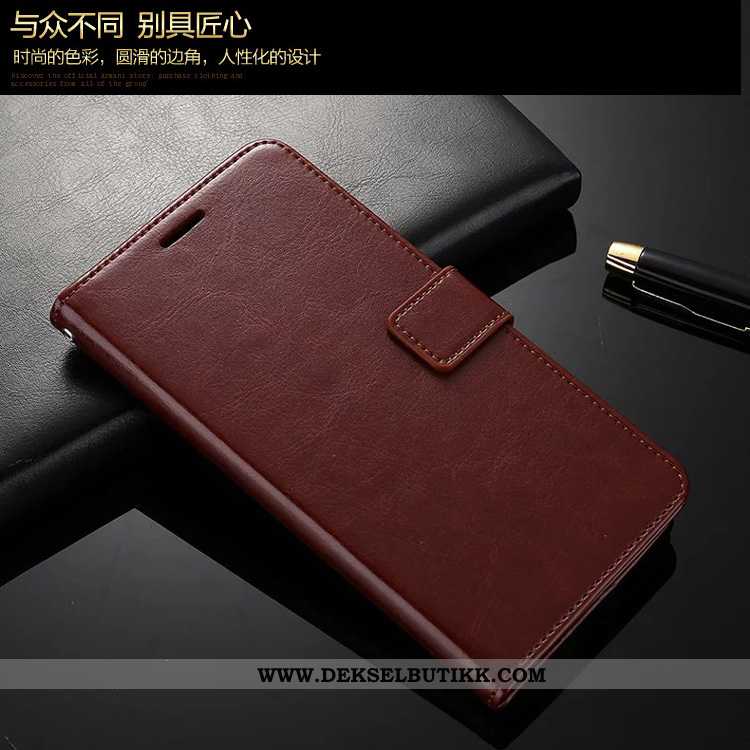 Etui Xiaomi Mi 10 Lite Skinn Lær Anti-fall Folio Liten Brun, Deksel Xiaomi Mi 10 Lite Beskyttelse Ra