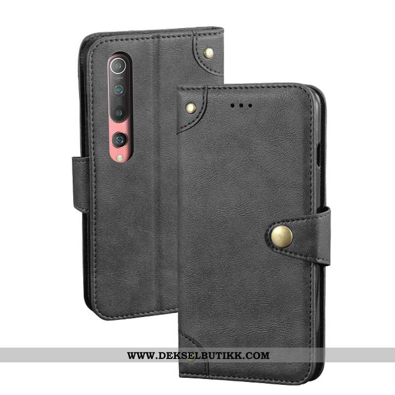 Etui Xiaomi Mi 10 Skinndeksel Vintage Myke Svart, Deksel Xiaomi Mi 10 Av Personlighet Butikk