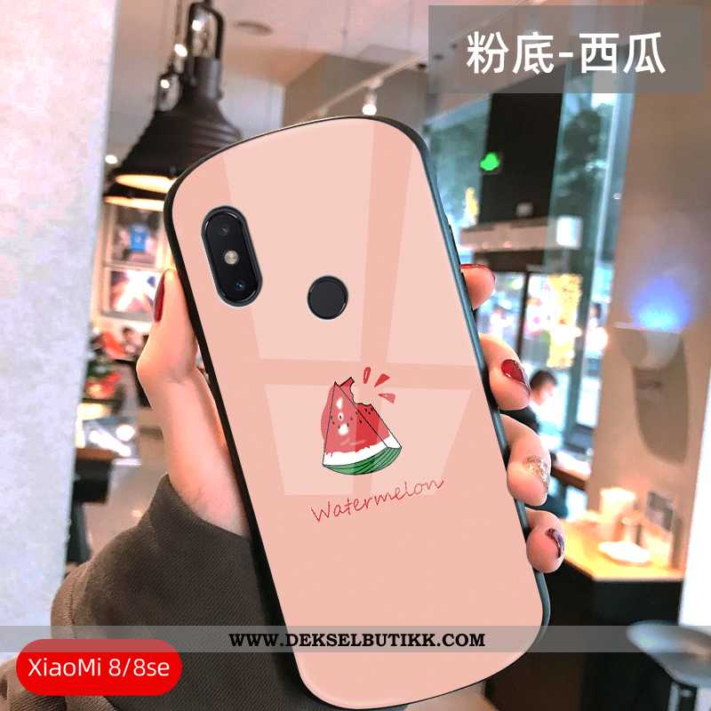 Etui Xiaomi Mi 8 Glass Myke Liten Lovers Rosa, Deksel Xiaomi Mi 8 Mote Billige