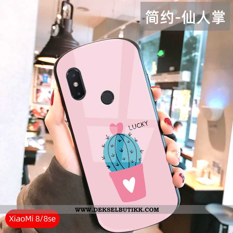 Etui Xiaomi Mi 8 Glass Myke Liten Lovers Rosa, Deksel Xiaomi Mi 8 Mote Billige