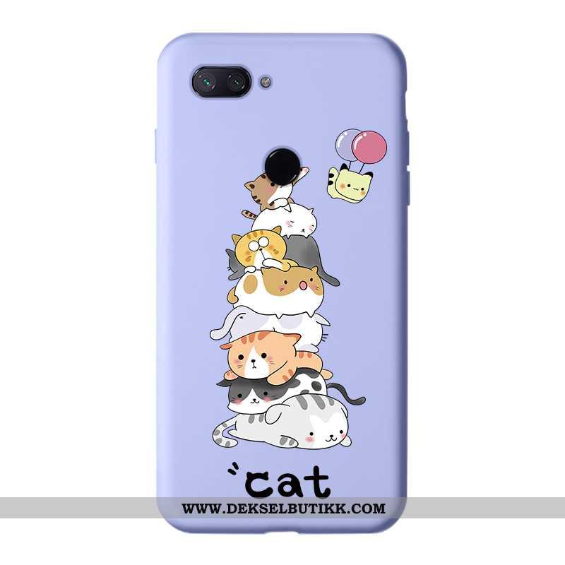 Etui Xiaomi Mi 8 Lite Beskyttelse Katt Lilla Mobiltelefon, Deksel Xiaomi Mi 8 Lite Cartoon Tilbud