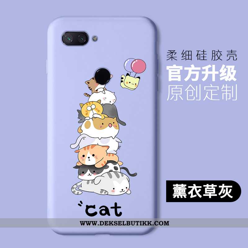 Etui Xiaomi Mi 8 Lite Beskyttelse Katt Lilla Mobiltelefon, Deksel Xiaomi Mi 8 Lite Cartoon Tilbud