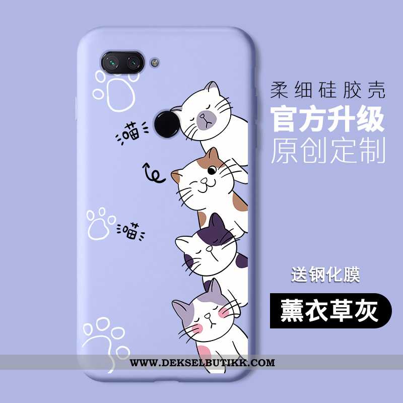 Etui Xiaomi Mi 8 Lite Beskyttelse Katt Lilla Mobiltelefon, Deksel Xiaomi Mi 8 Lite Cartoon Tilbud